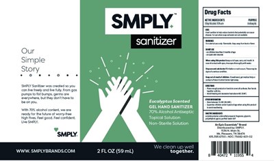 Eucalyptus 2oz.jpg SMPLY Eucalyptus Hand Sanitizer - Eucalyptus 2oz